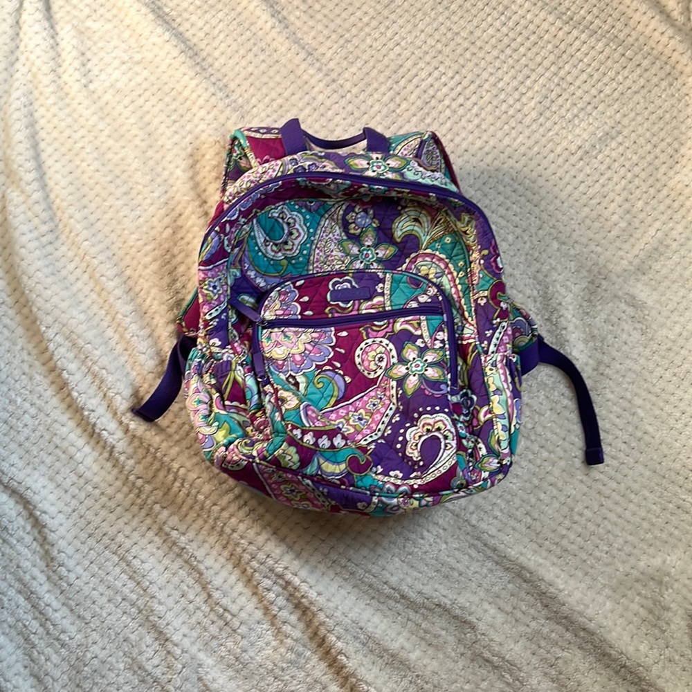 vera bradley purple paisley XL campus backpack